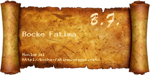 Bocke Fatima névjegykártya